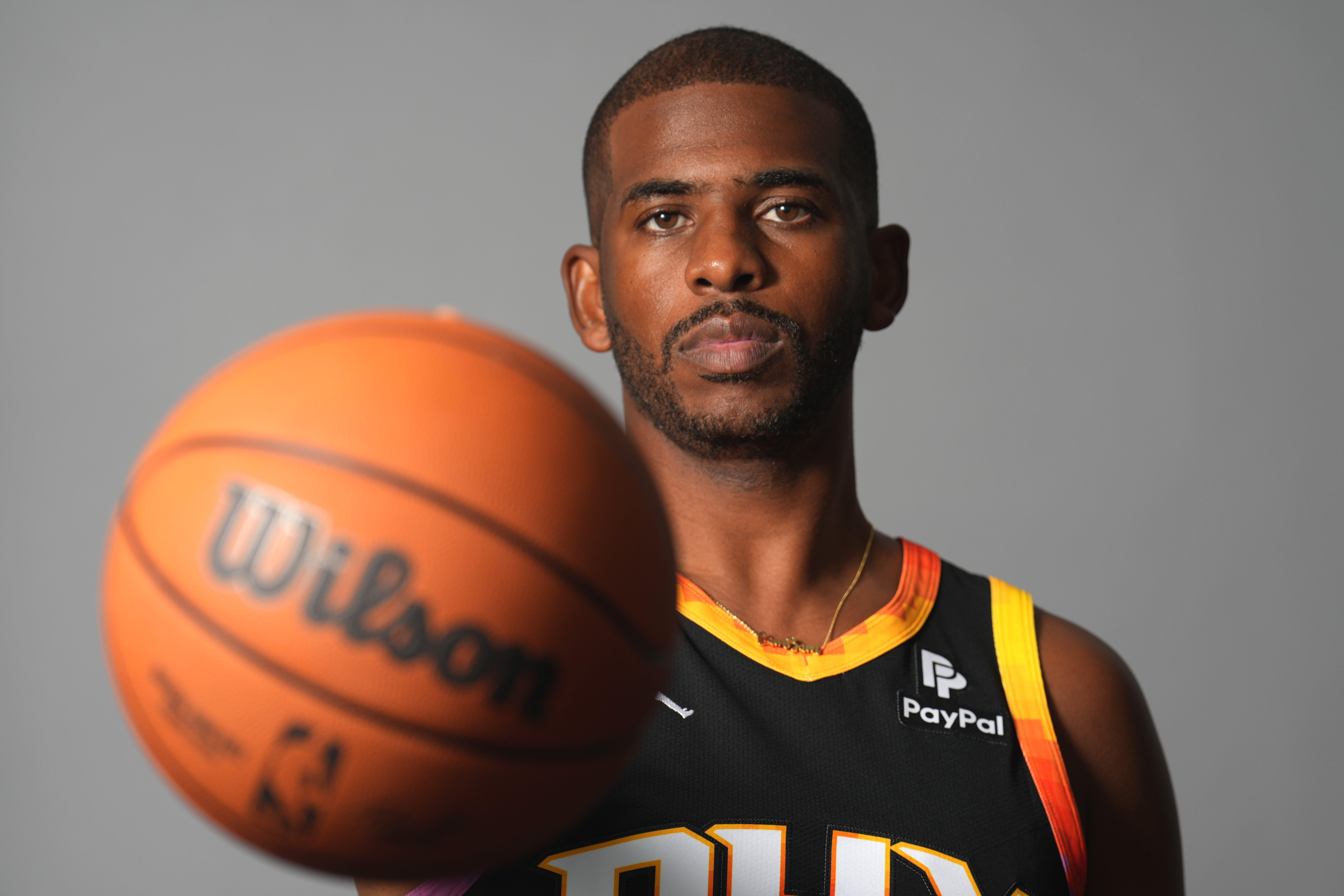 Chris Paul of the Phoenix Suns handles the ball during the game