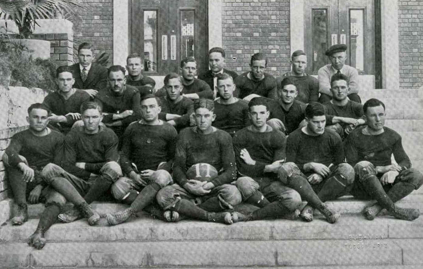 The 1917 Arizona football team (photo from the 1918 University of Arizona yearbook).