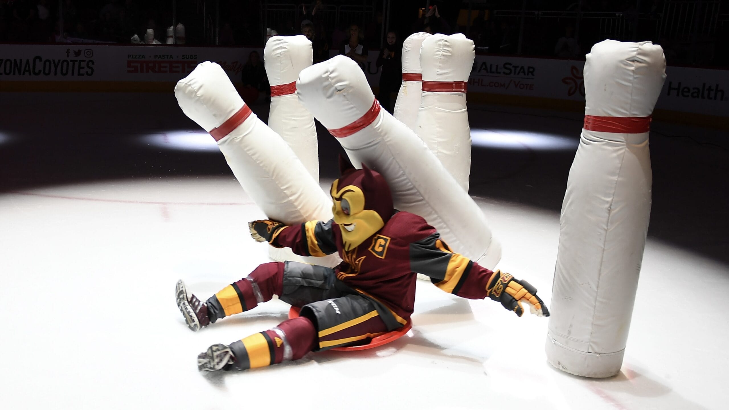 Sun Devils mascot Sparky has some fun.