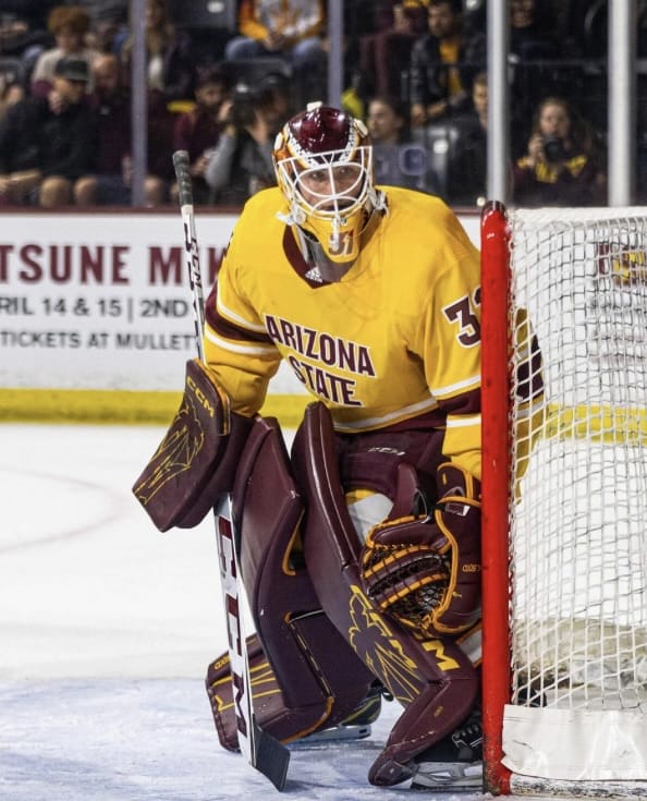 Arizona State goalie Gibson Homer.