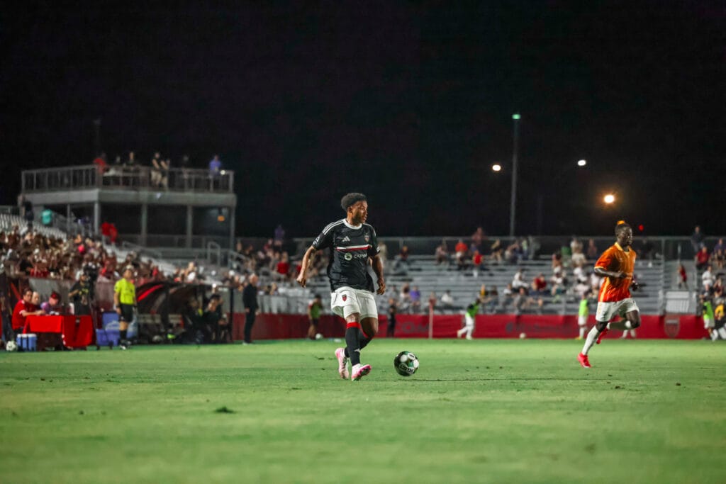Defender Collin Smith plays the ball as Phoenix Rising failed to take any points in their match against Lexington SC. Image: Phoenix Rising